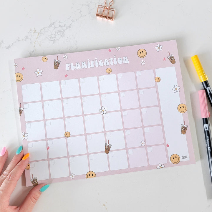 01- Smiley - Calendrier mensuel - 26 feuilles