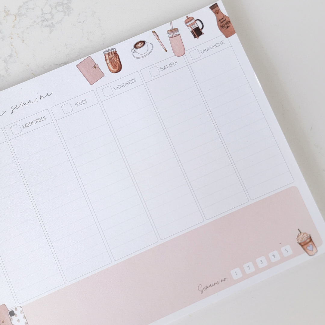 05- Café latté - Semainier - 26 feuilles