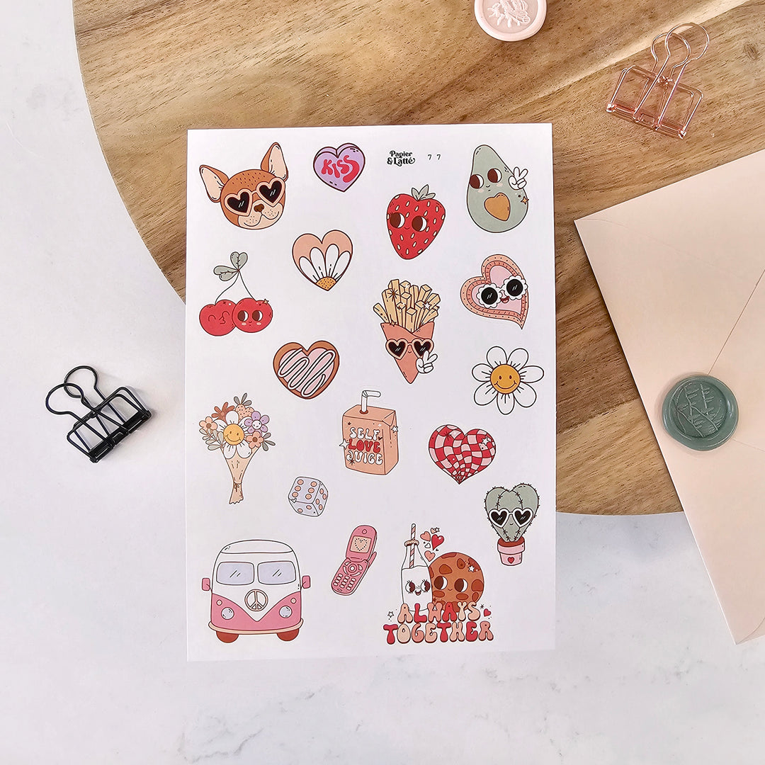 Autocollants - 77. Aliments hippie / Stickers