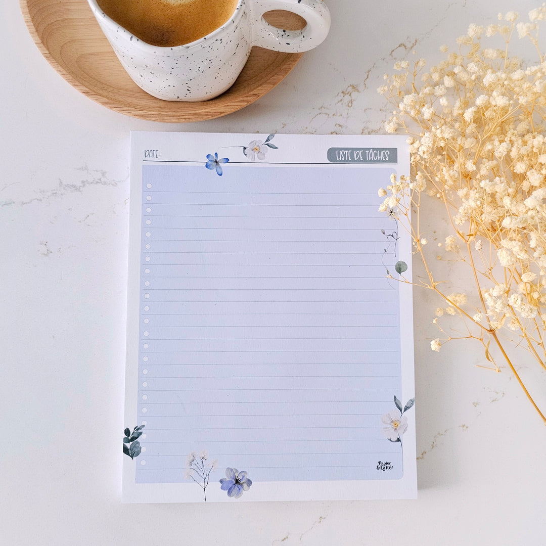 Fleuri bleu - GRAND Bloc-notes