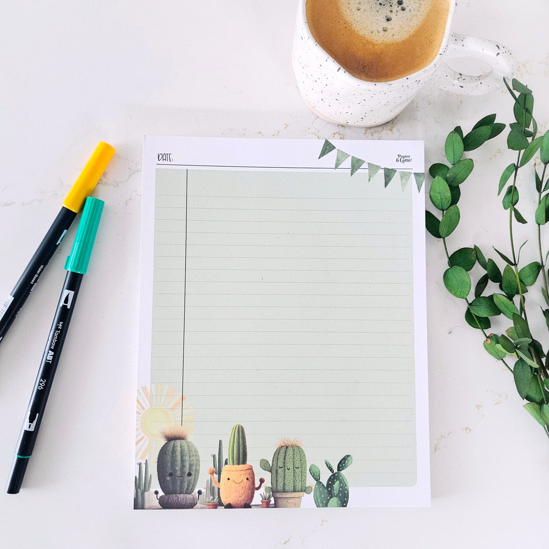 Cactus sous le soleil - GRAND Bloc-notes