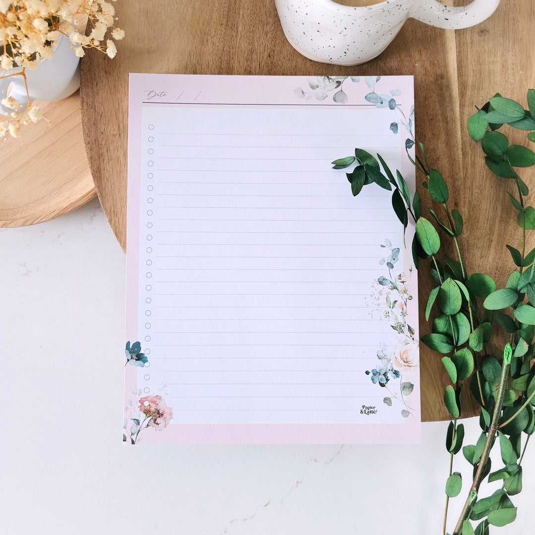 Fleuri liste XXL - GRAND Bloc-notes