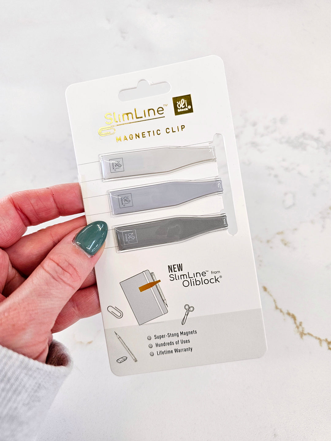 Ensemble de 3 pinces magnétiques multi-usage slimline - Tons froids