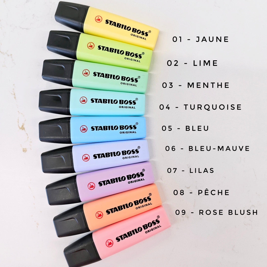 Surligneurs BOSS à l'unité - Couleurs ORIGINALES