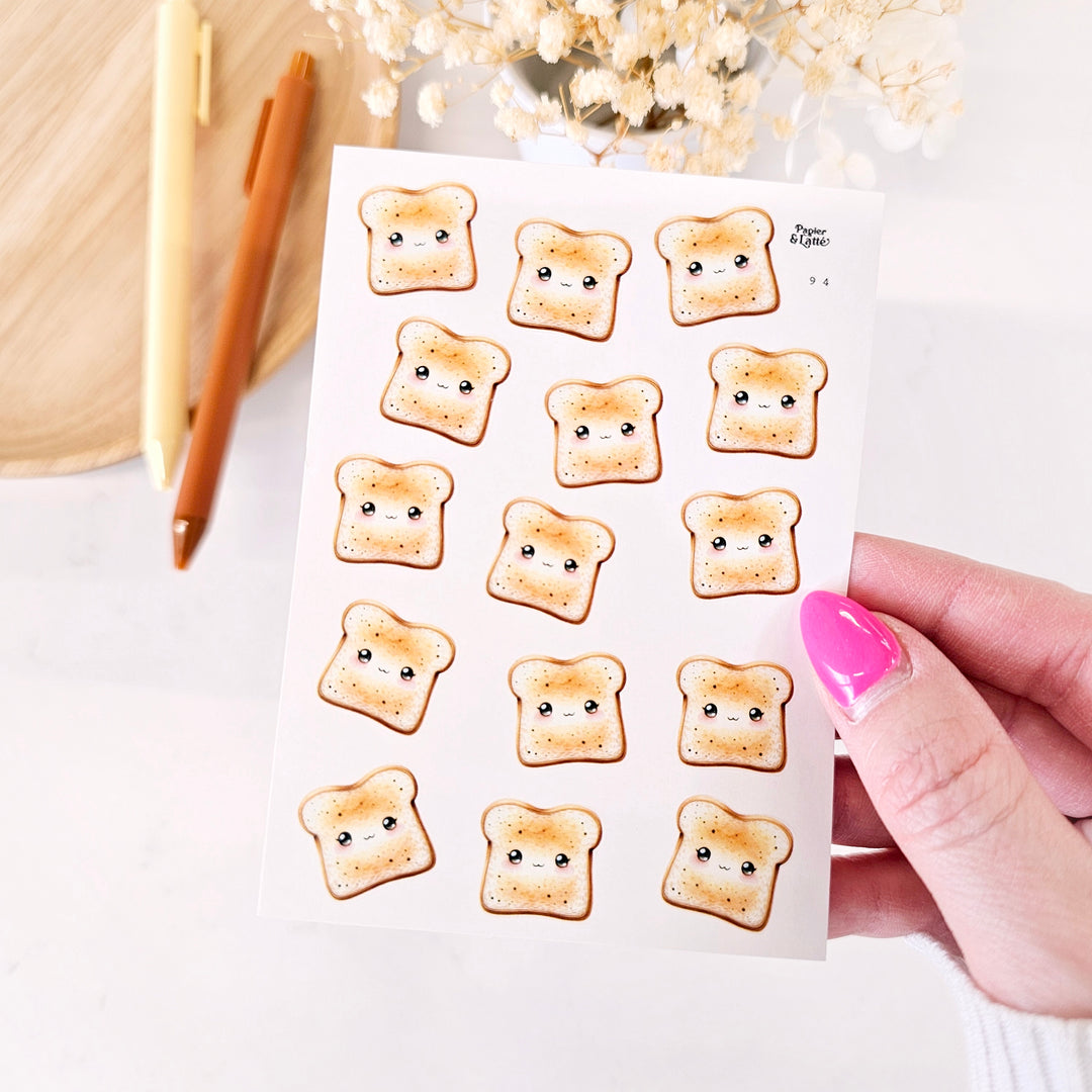 Mini feuille d'autocollants - 94.Toast / Stickers