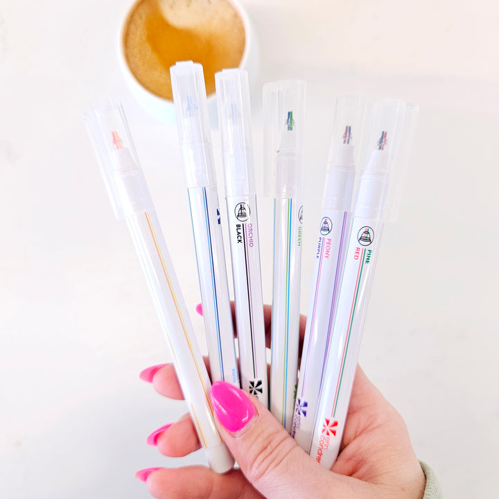 Marqueur double-trait - Pointe feutre 0.5mm - Paquet de 6