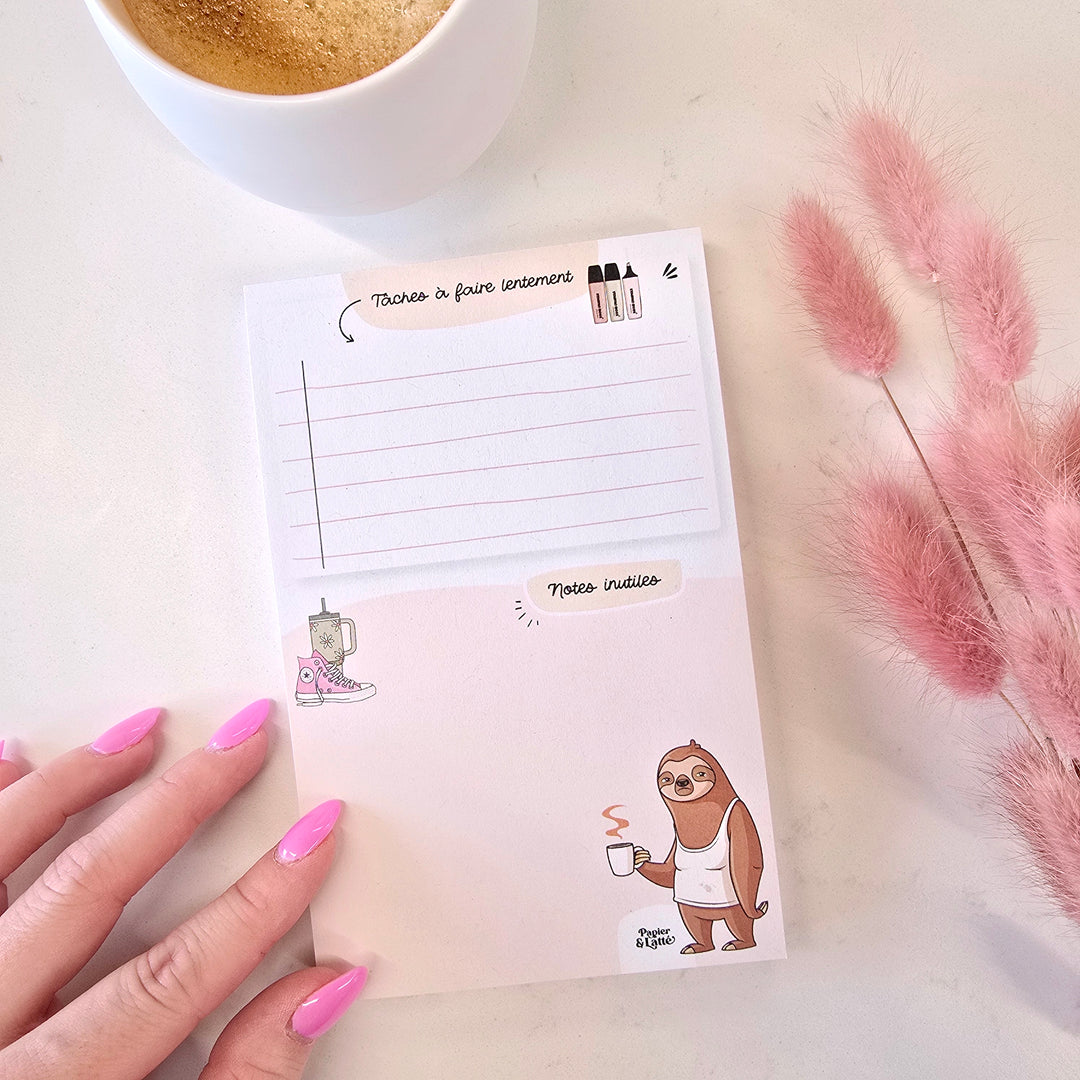 11 - Paresseux et ses notes inutiles - PETIT Bloc-notes