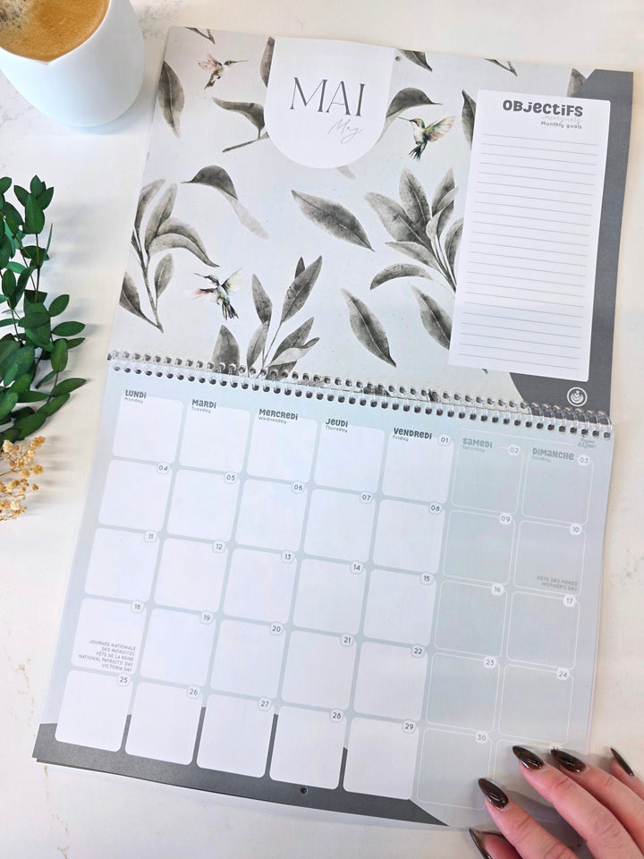 02 - Calendrier mural 2026 - Eucalyptus - Bilingue