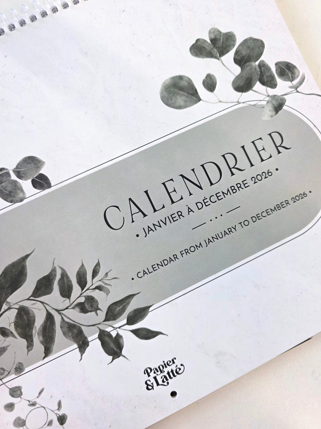 02 - Calendrier mural 2026 - Eucalyptus - Bilingue
