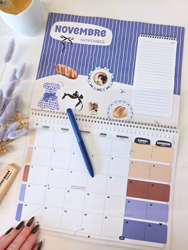 04 - Calendrier mural 2026 - Café - Bilingue