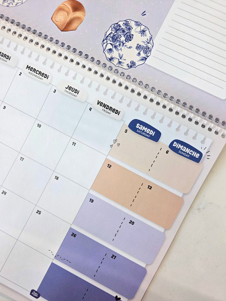 04 - Calendrier mural 2026 - Café - Bilingue