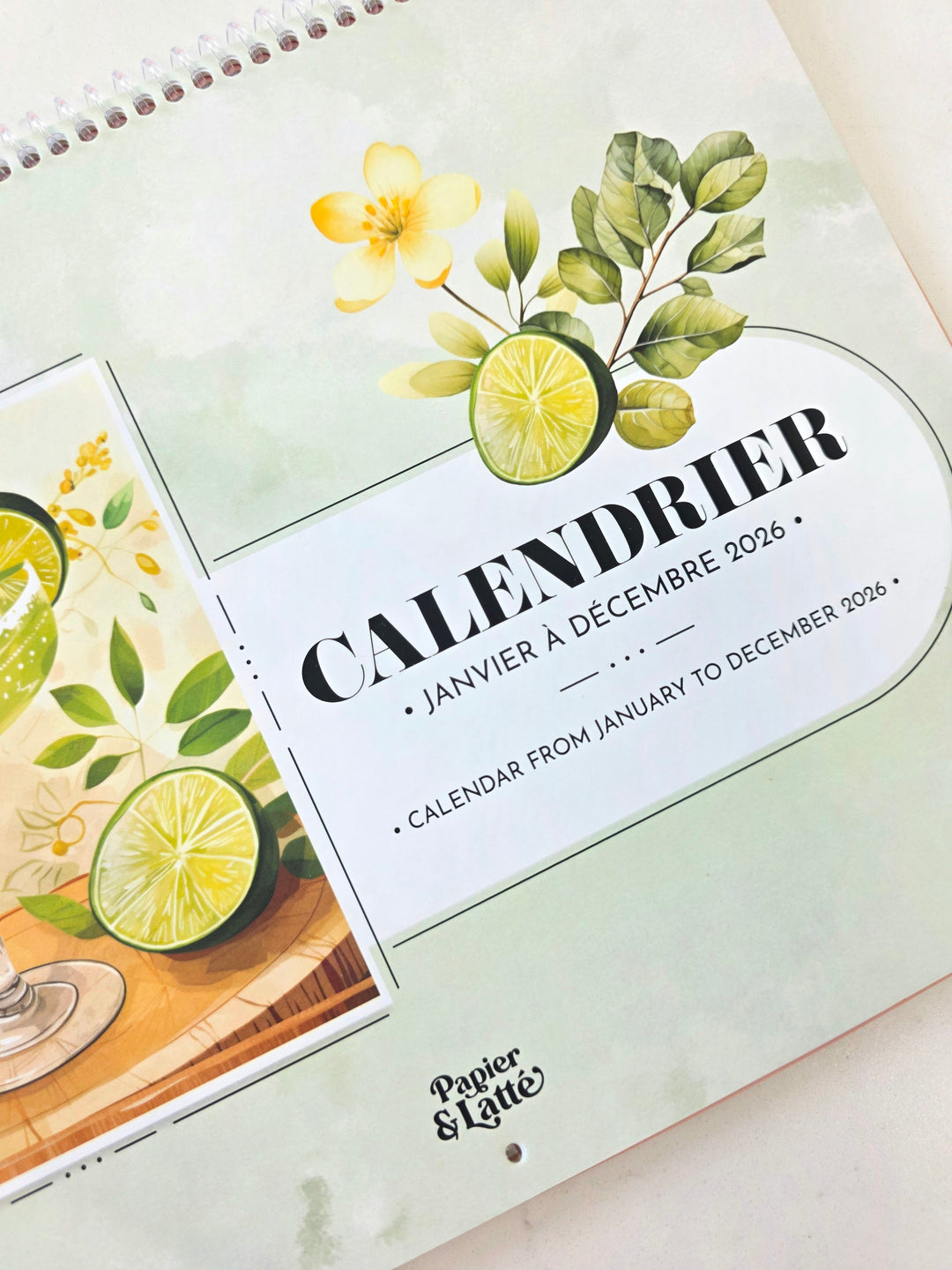 03 - Calendrier mural 2026 - Cocktails - Bilingue