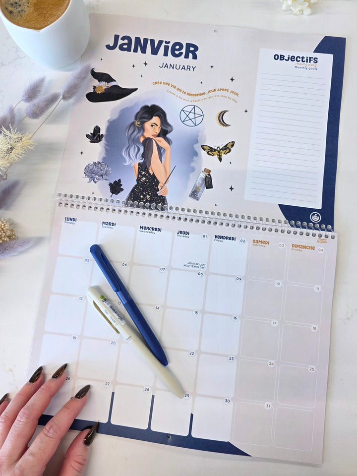 05 - Calendrier mural 2026 - Lunaire - Bilingue