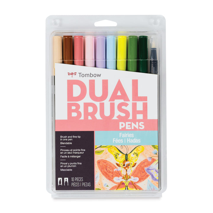 Stylo-pinceau double embout - Fées - Ensemble de 10