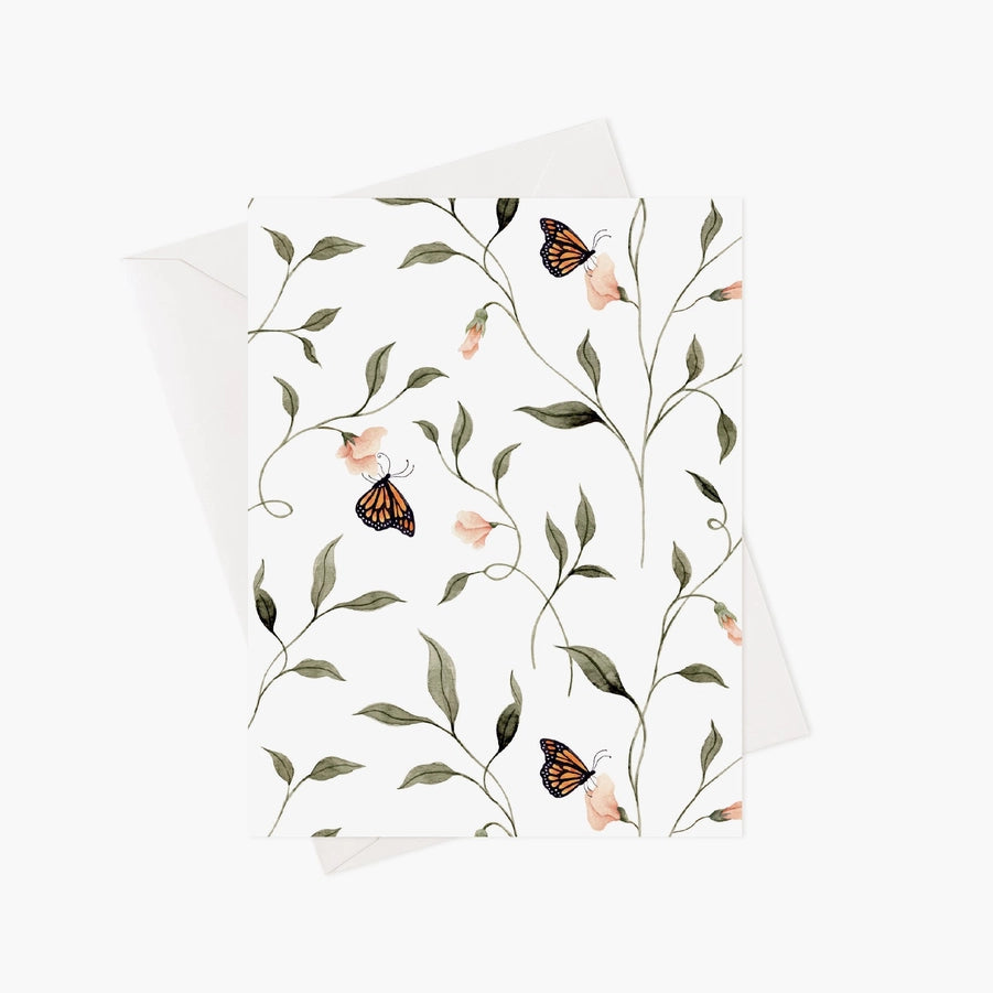 Carte de souhaits - Monarques - illustrée par Marie-Lise (enveloppe incluse)