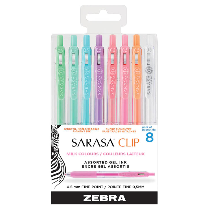 Sarasa clip gel - Couleurs laiteux - Ensemble de 8