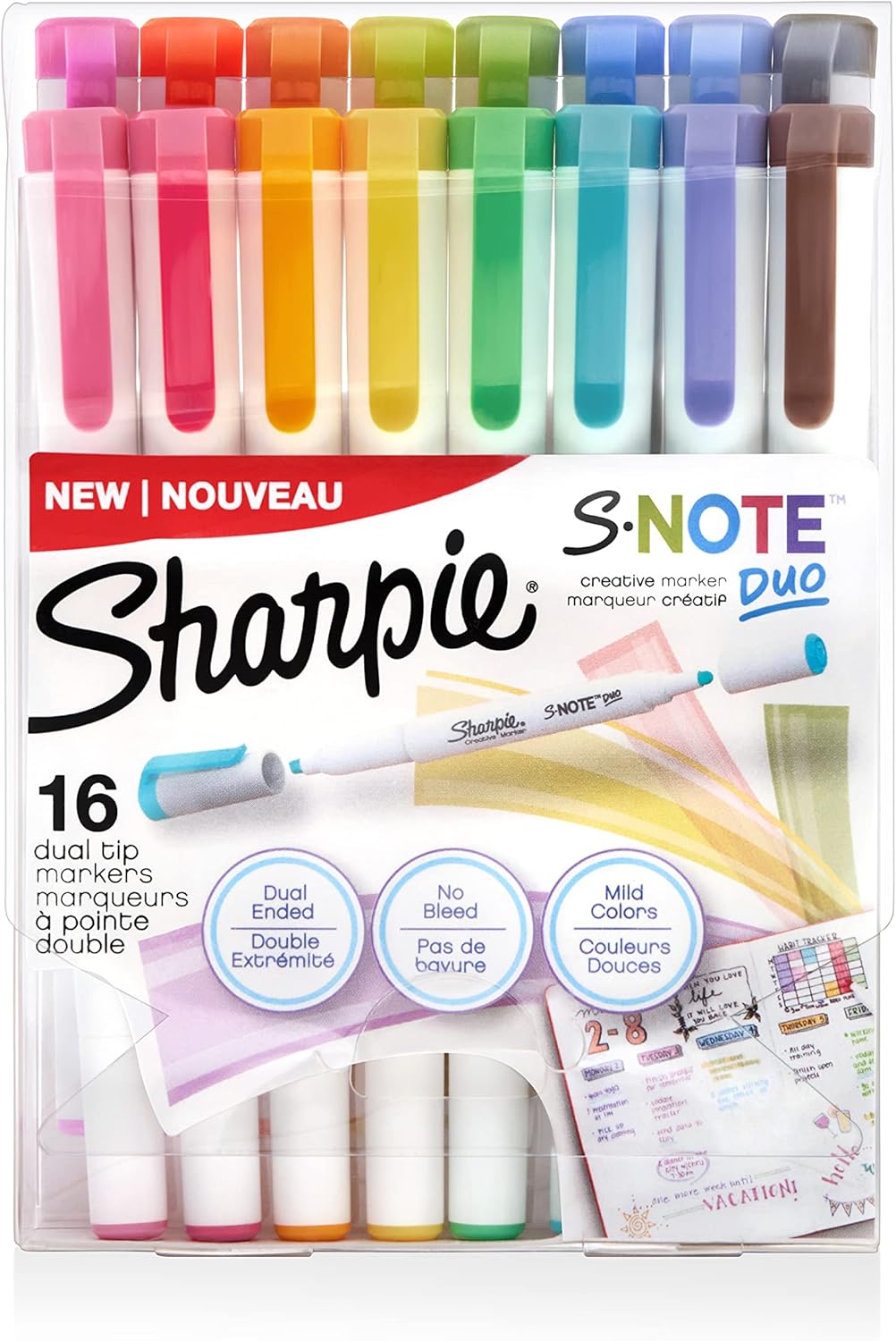 Marqueur S-Note double pointe Sharpie - Ensemble de 16