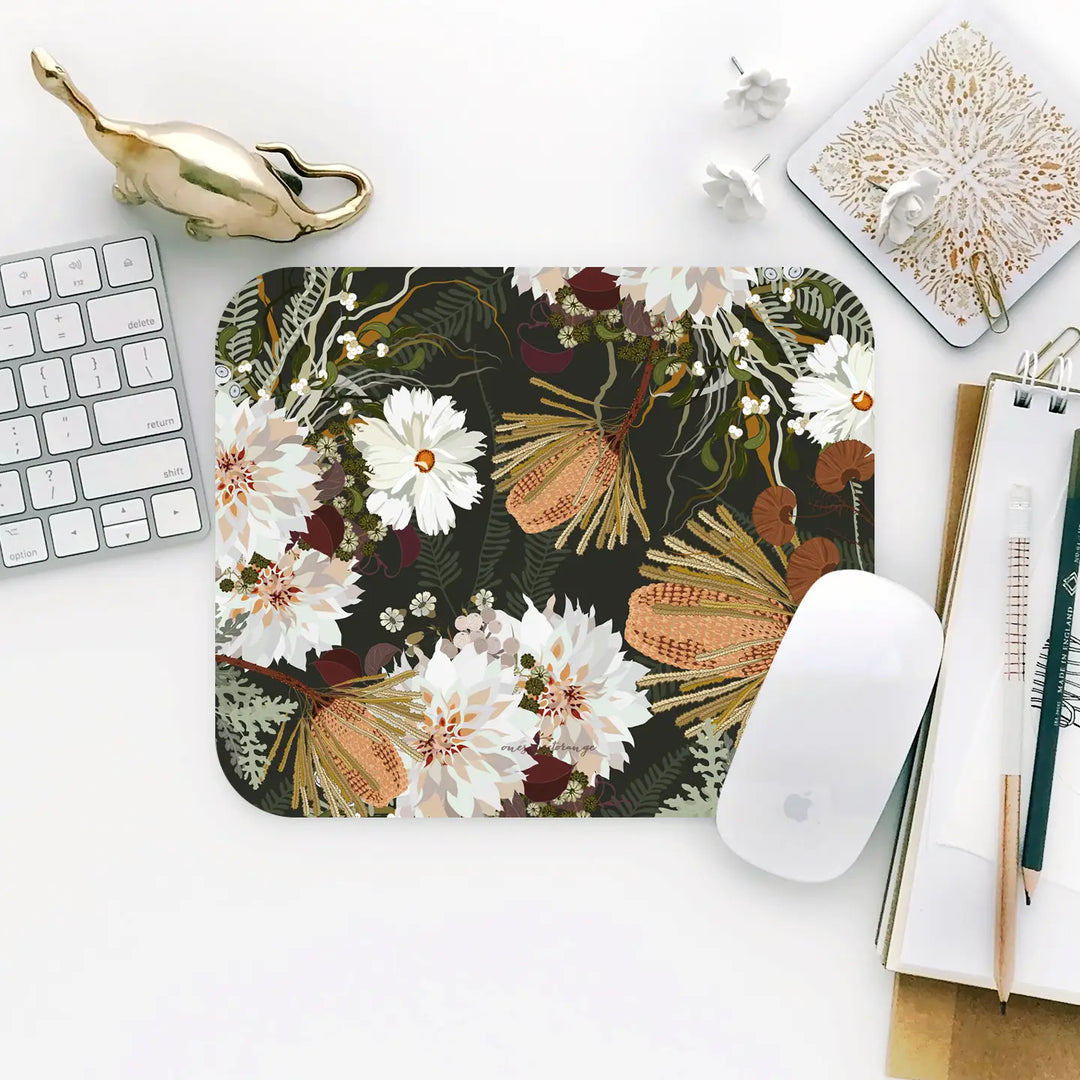 Tapis de souris - Banksia et Dahlia - rectangulaire