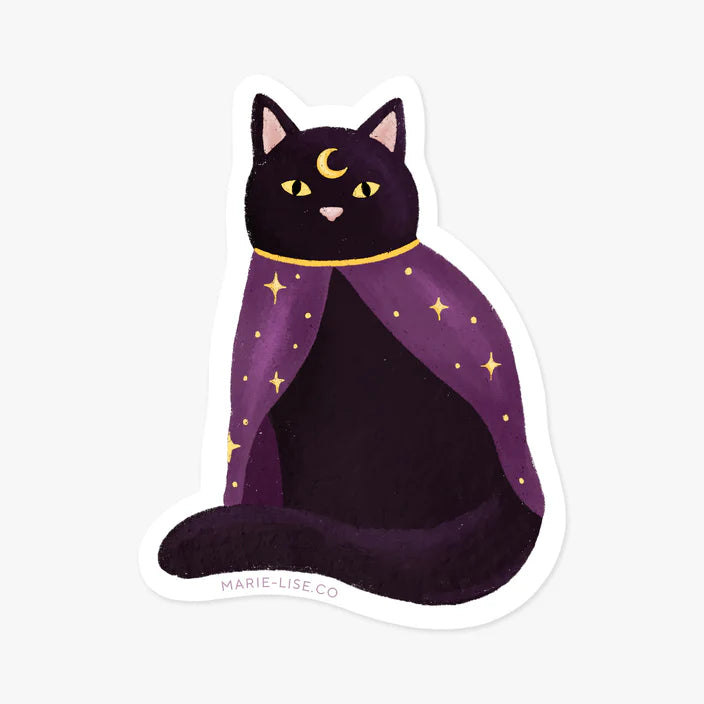 Chat magique - Autocollant découpé - illustré par Marie-Lise