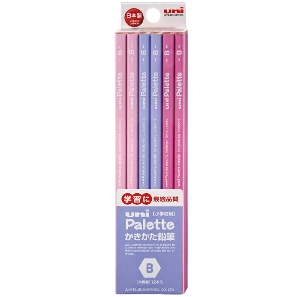 05 - Ensemble de 12 crayons à mine B - Uni Palette - Rose & Mauve