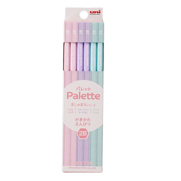 02 - Ensemble de 12 crayons à mine 2B - Uni Palette - Pastel