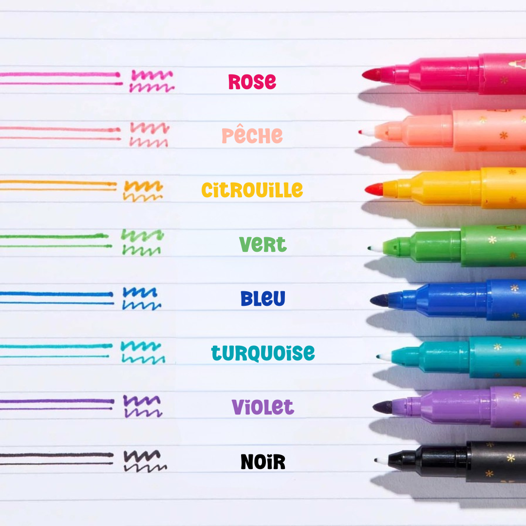 Ensemble de 8 marqueurs à double pointe