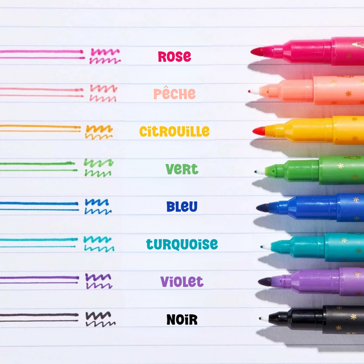 Ensemble de 8 marqueurs à double pointe