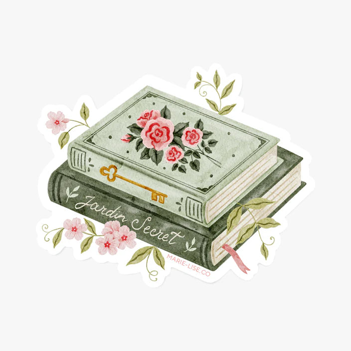Livres Fleuris - Autocollant découpé - illustré par Marie-Lise