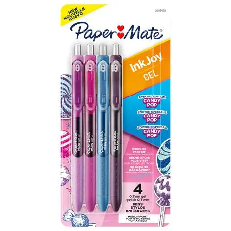 Stylo à bille rétractable InkJoy® gel - Paquet de 4 - Candy Pop
