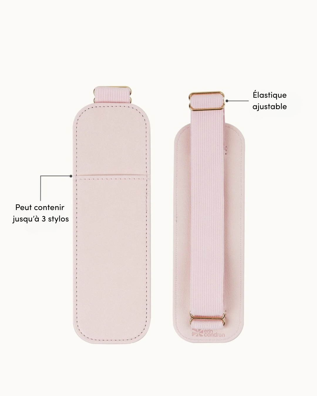 Porte-stylos avec élastique ajustable – Blush