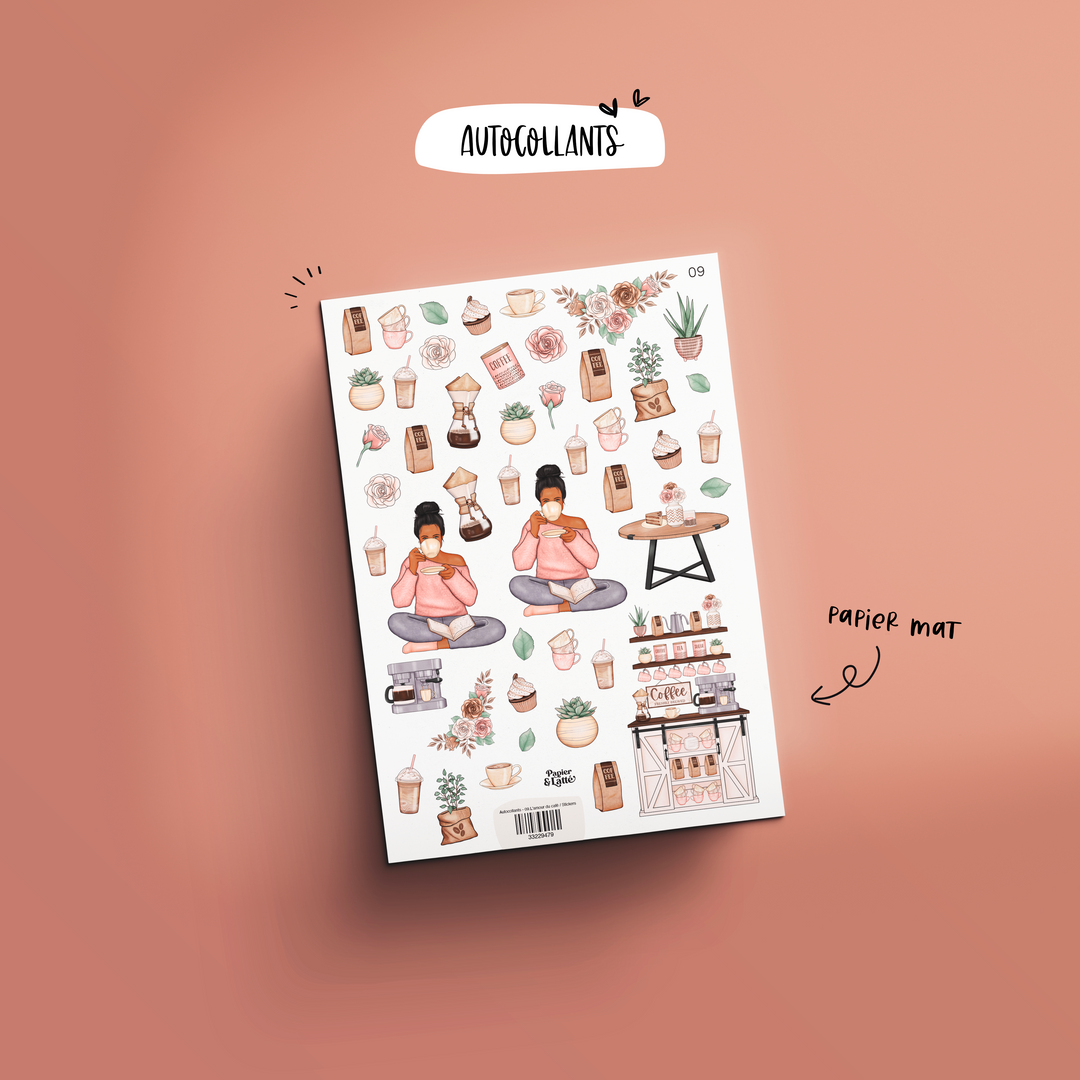 Autocollants - 09.L'amour du café / Stickers