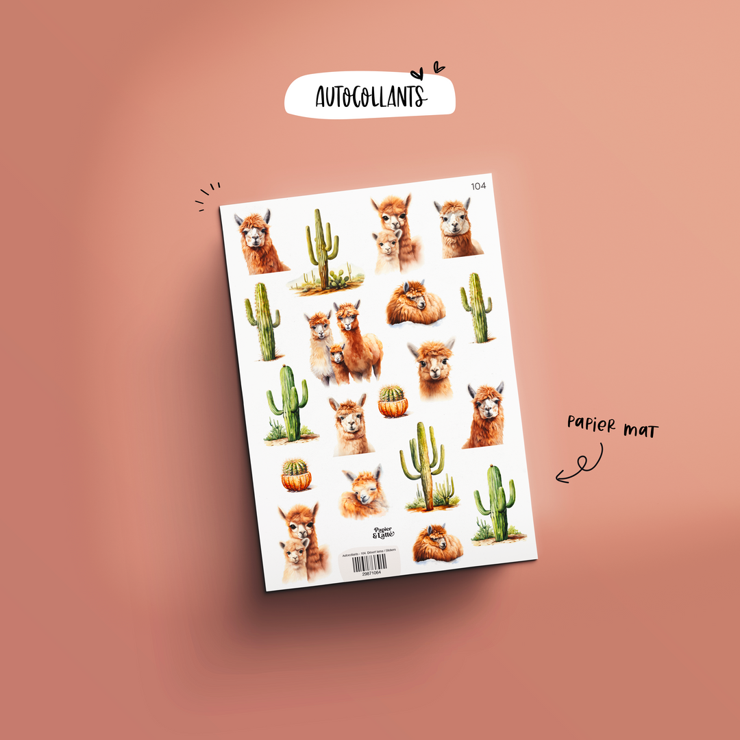 Autocollants - 104. Désert lama / Stickers