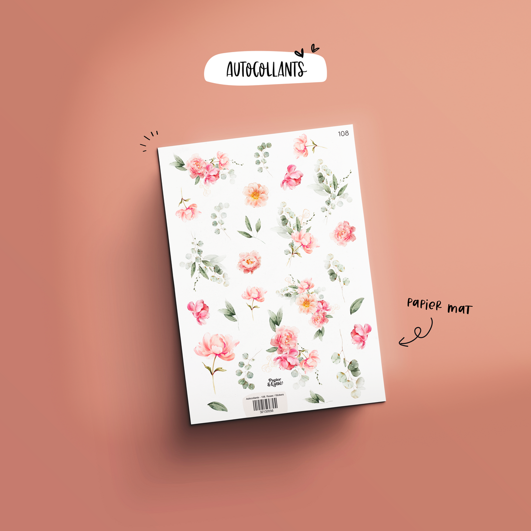 Autocollants - 108. Roses / Stickers