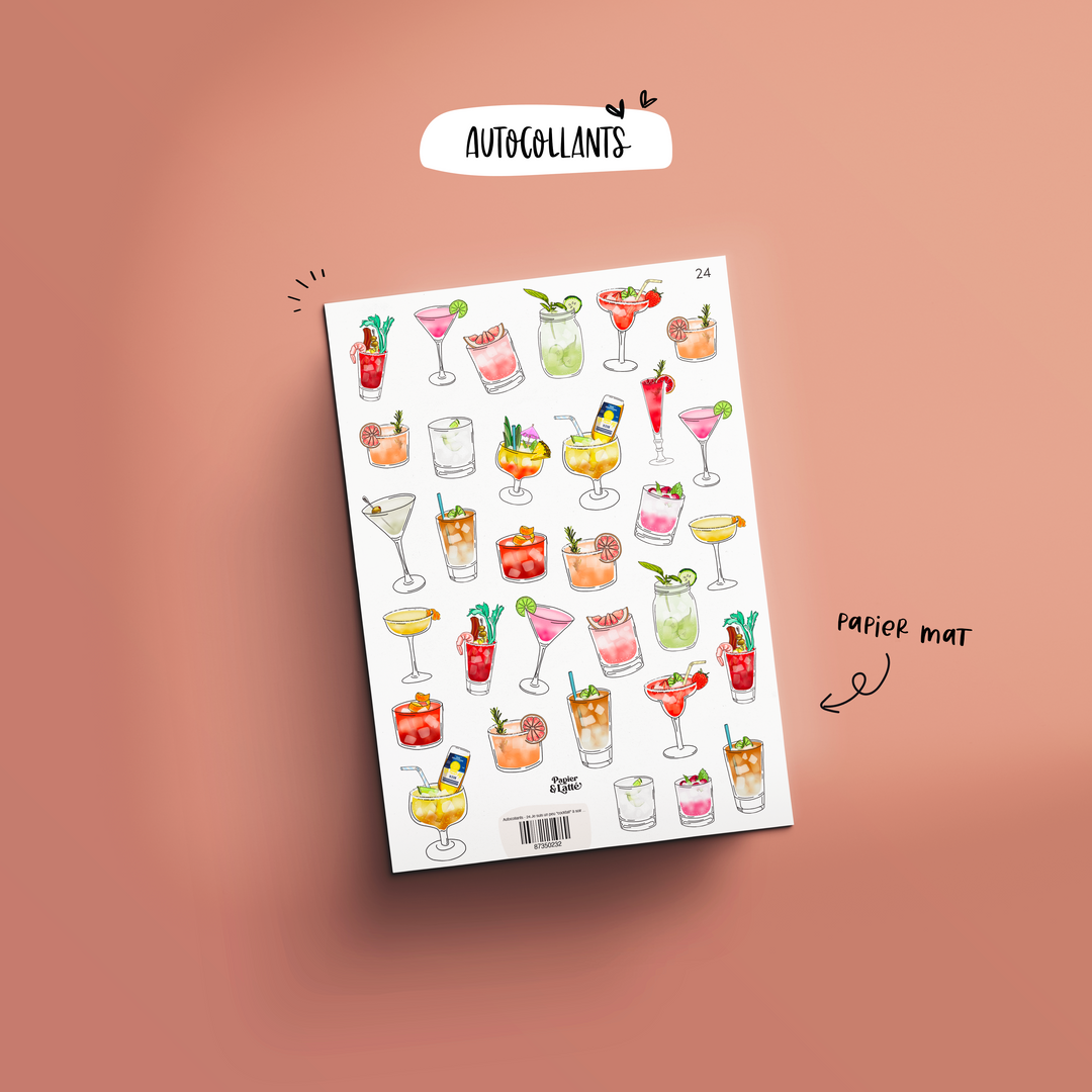 Autocollants - 24.Je suis un peu ''cocktail'' à soir / Stickers