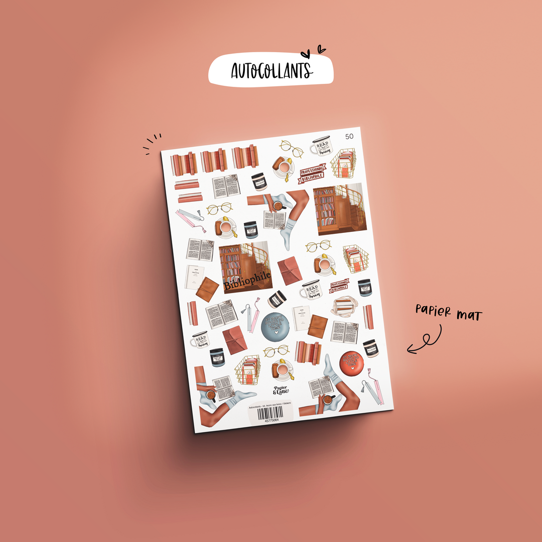 Autocollants - 50. Accro aux livres / Stickers