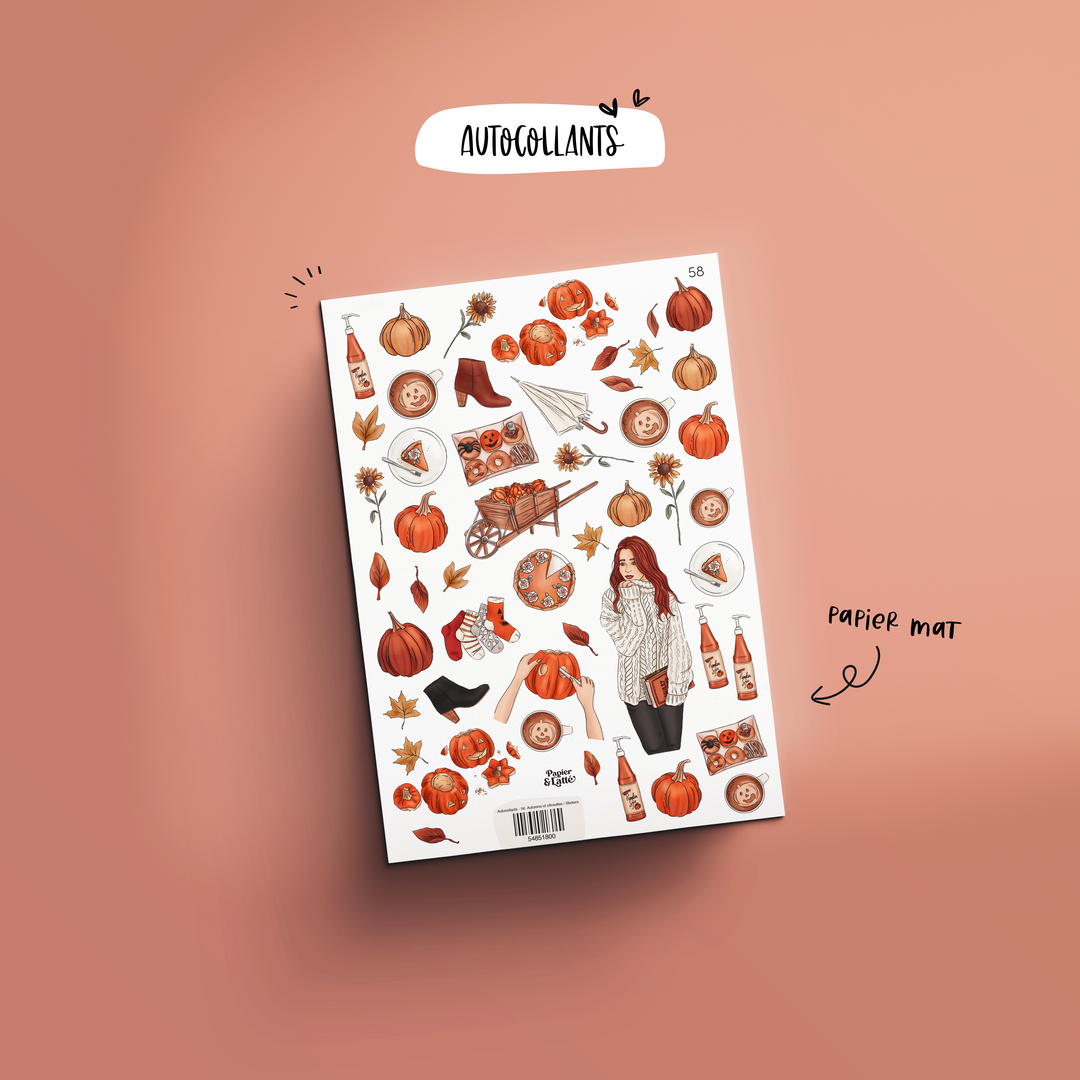 Autocollants - 58. Automne et citrouilles / Stickers