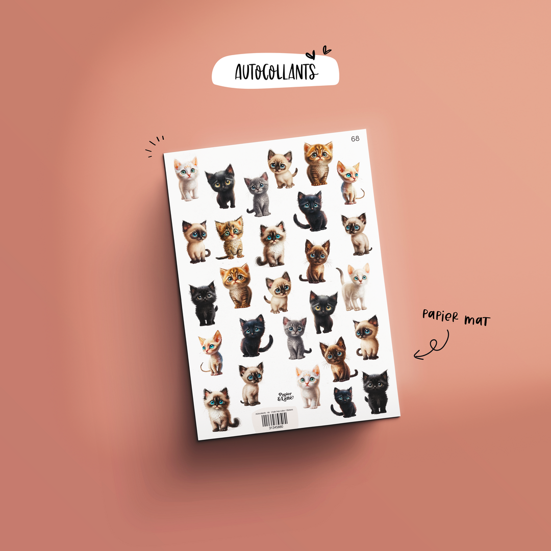 Autocollants - 68. Chats trop cutes / Stickers