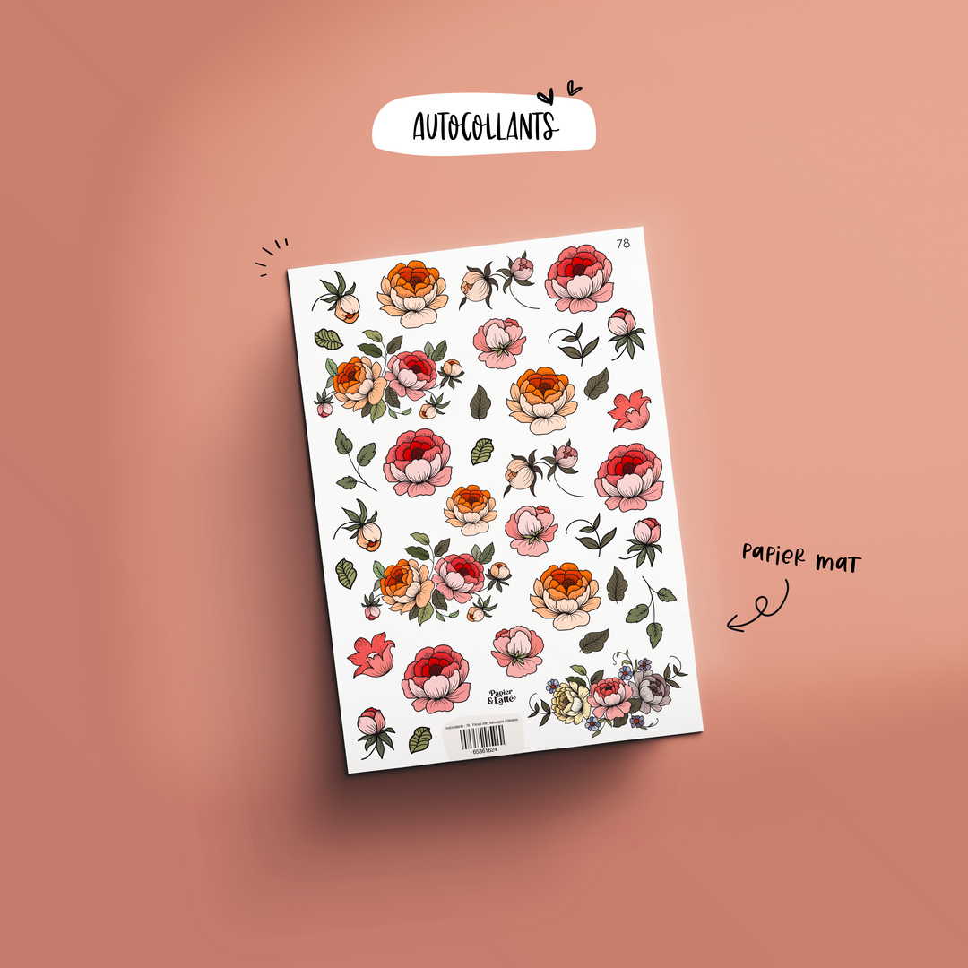 Autocollants - 78. Fleurs effet tatouages / Stickers