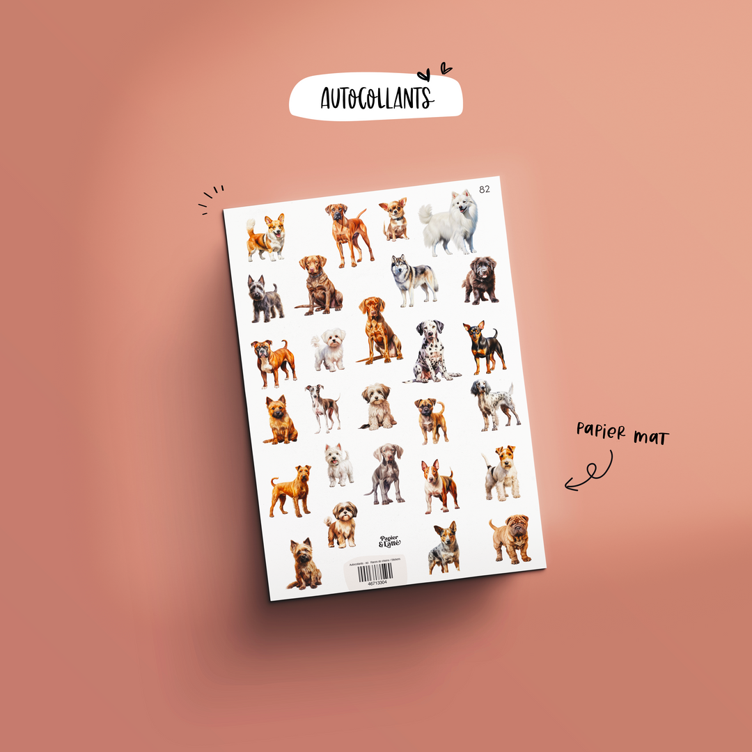 Autocollants - 82. Races de chiens / Stickers