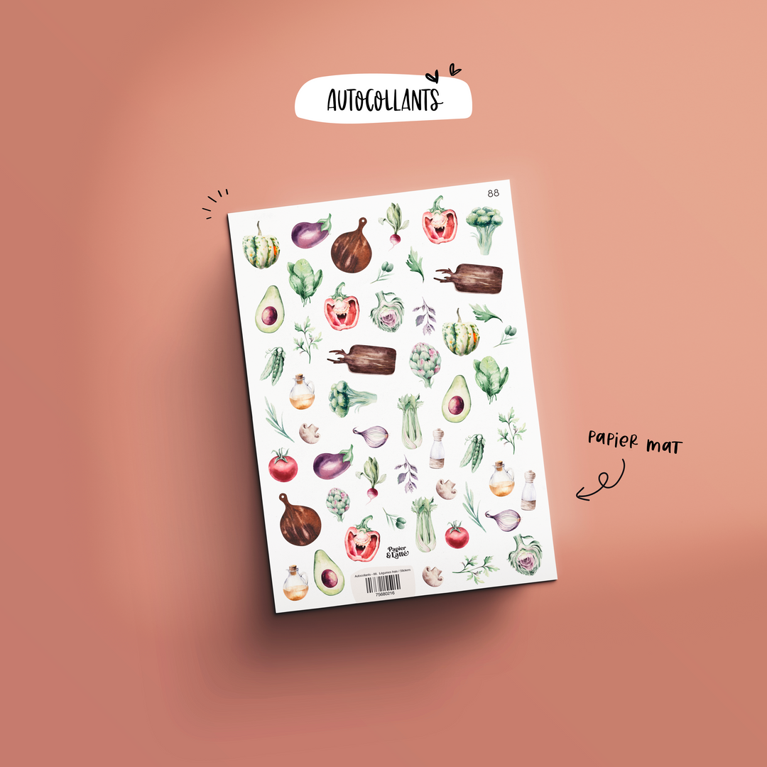Autocollants - 88. Légumes frais / Stickers