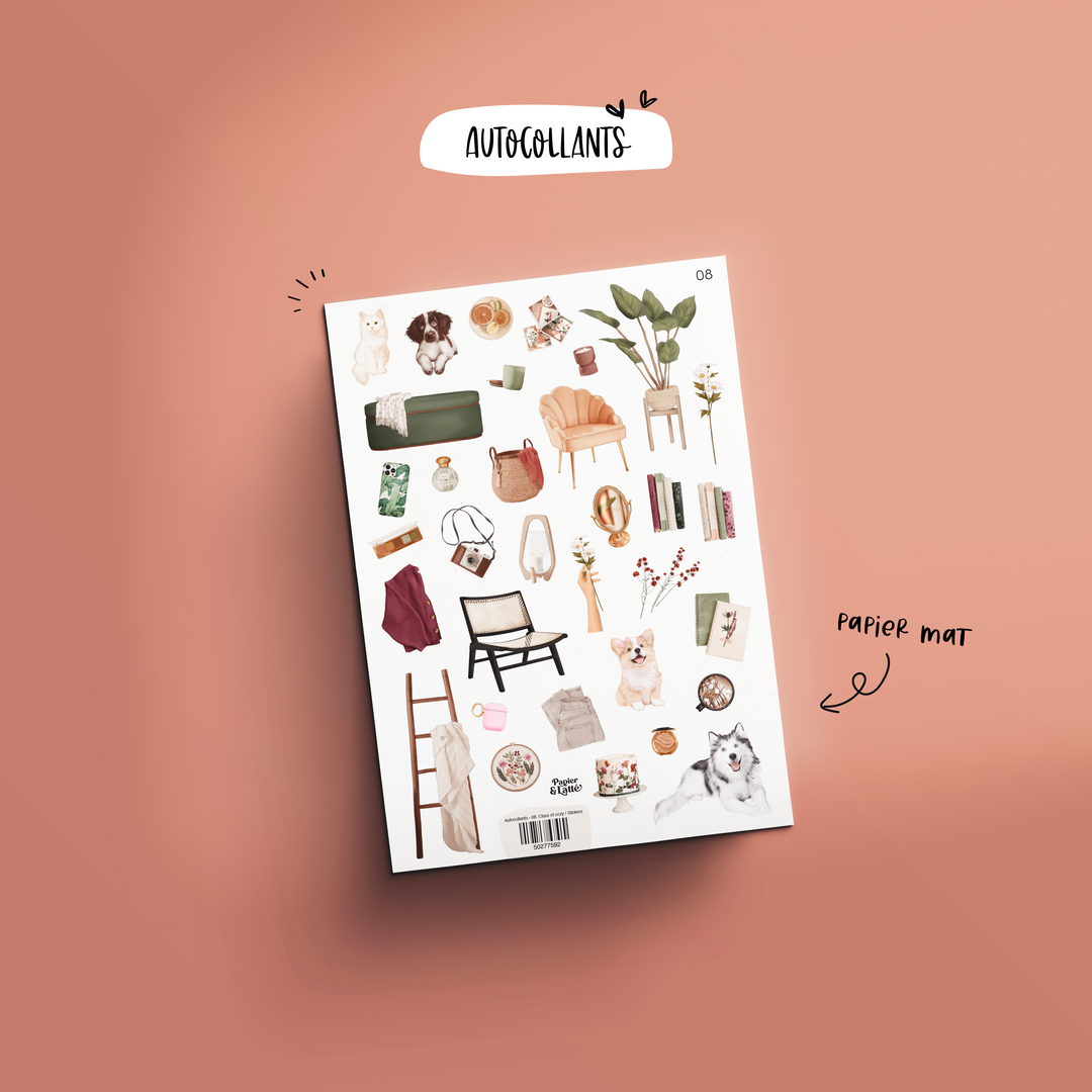 Autocollants - 08. Class et cozy / Stickers