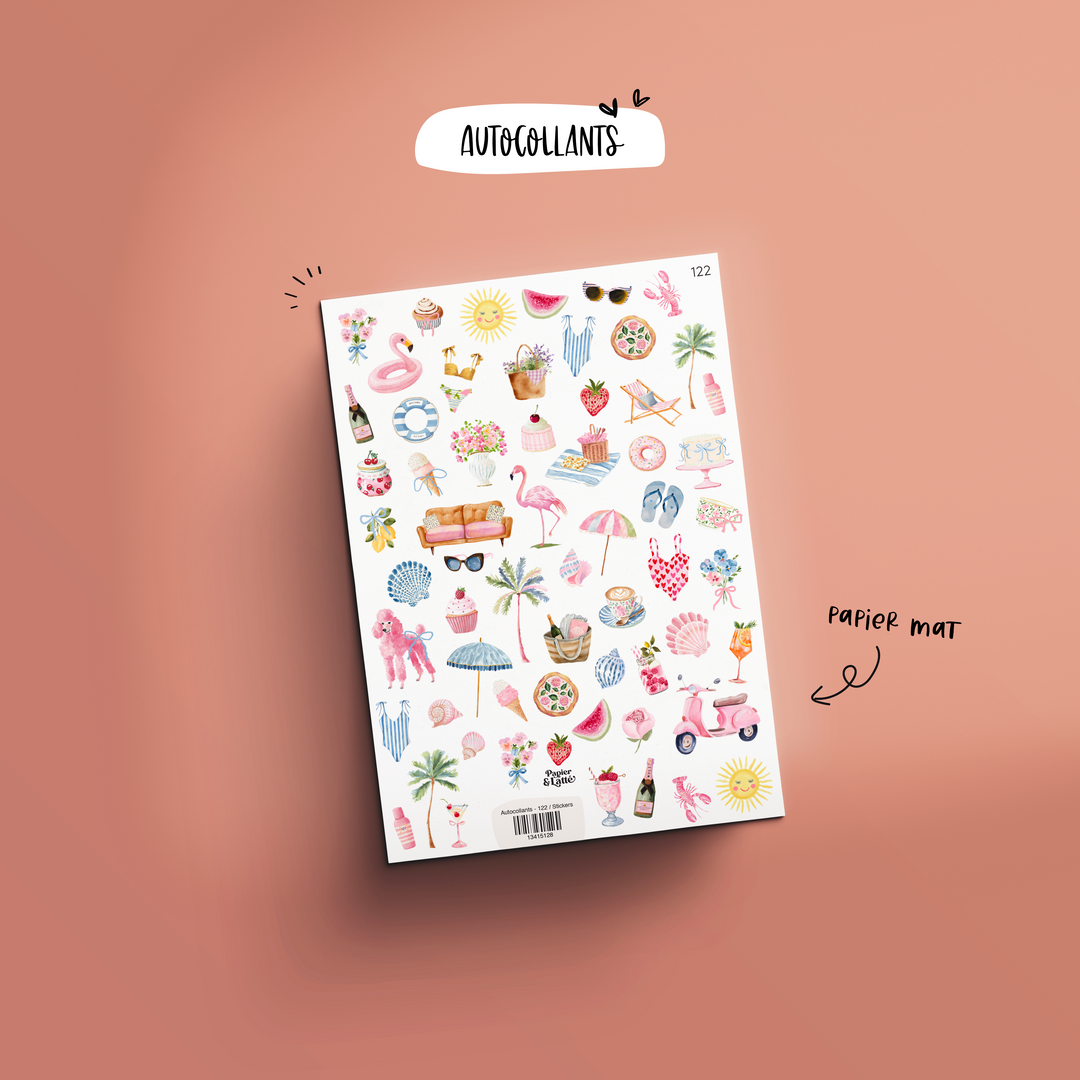 Autocollants - 122. L'été en rose / Stickers