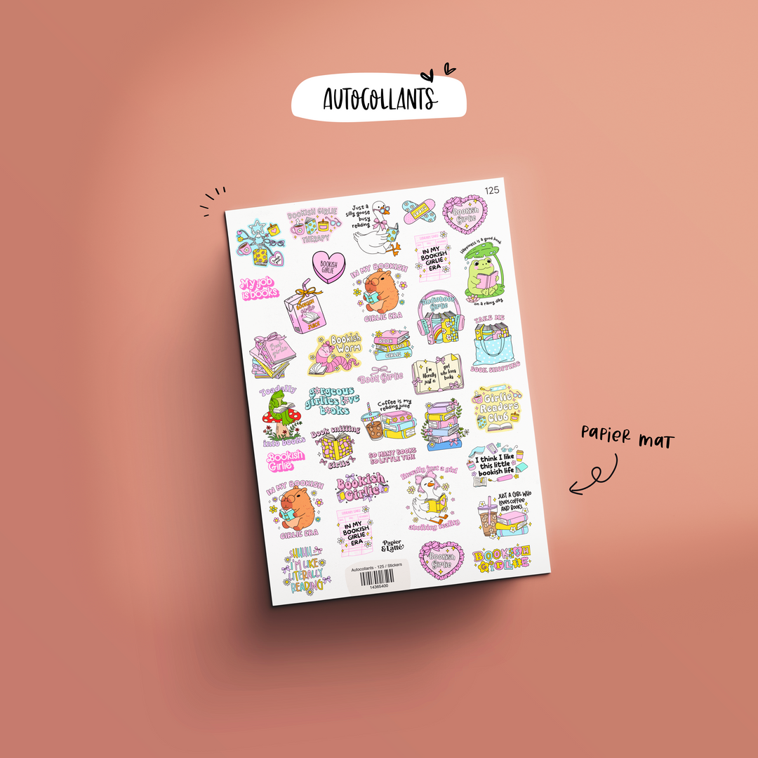 Autocollants - 125. Bookish Girlie / Stickers