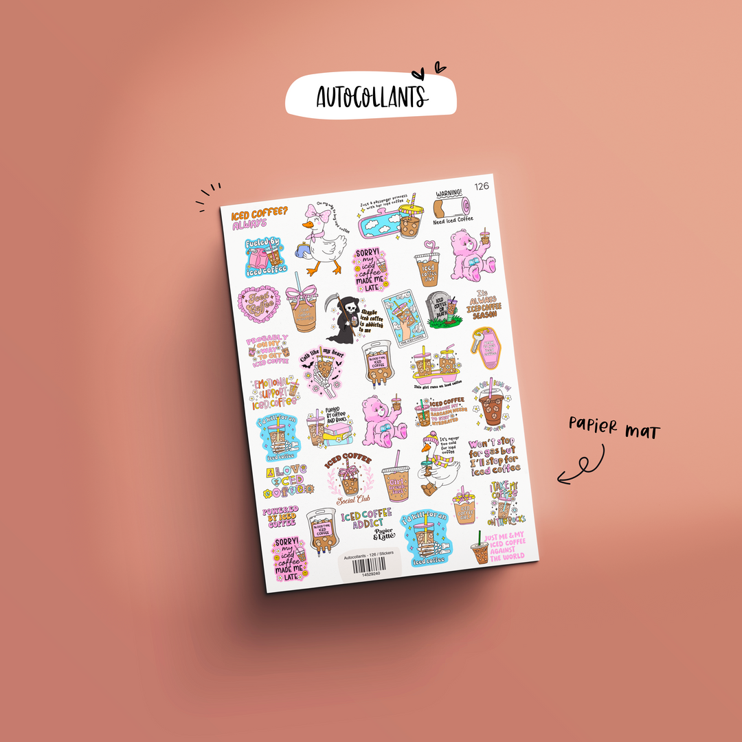 Autocollants - 126. Iced Coffee / Stickers