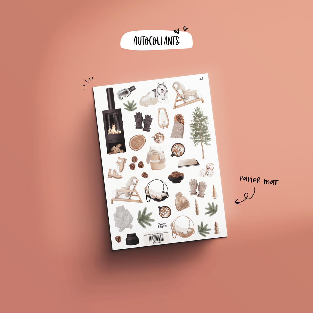 Autocollants - 41. Chalet en hiver / Stickers
