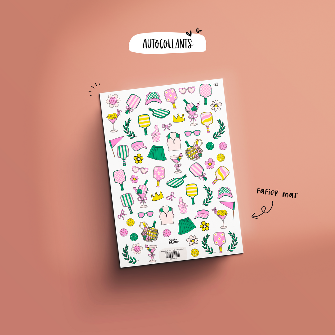 Autocollants - 62. Pickle ball / Stickers