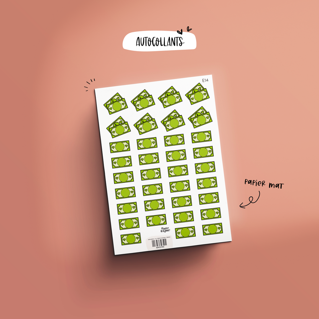 Autocollants - E14. Billets de banque / Stickers