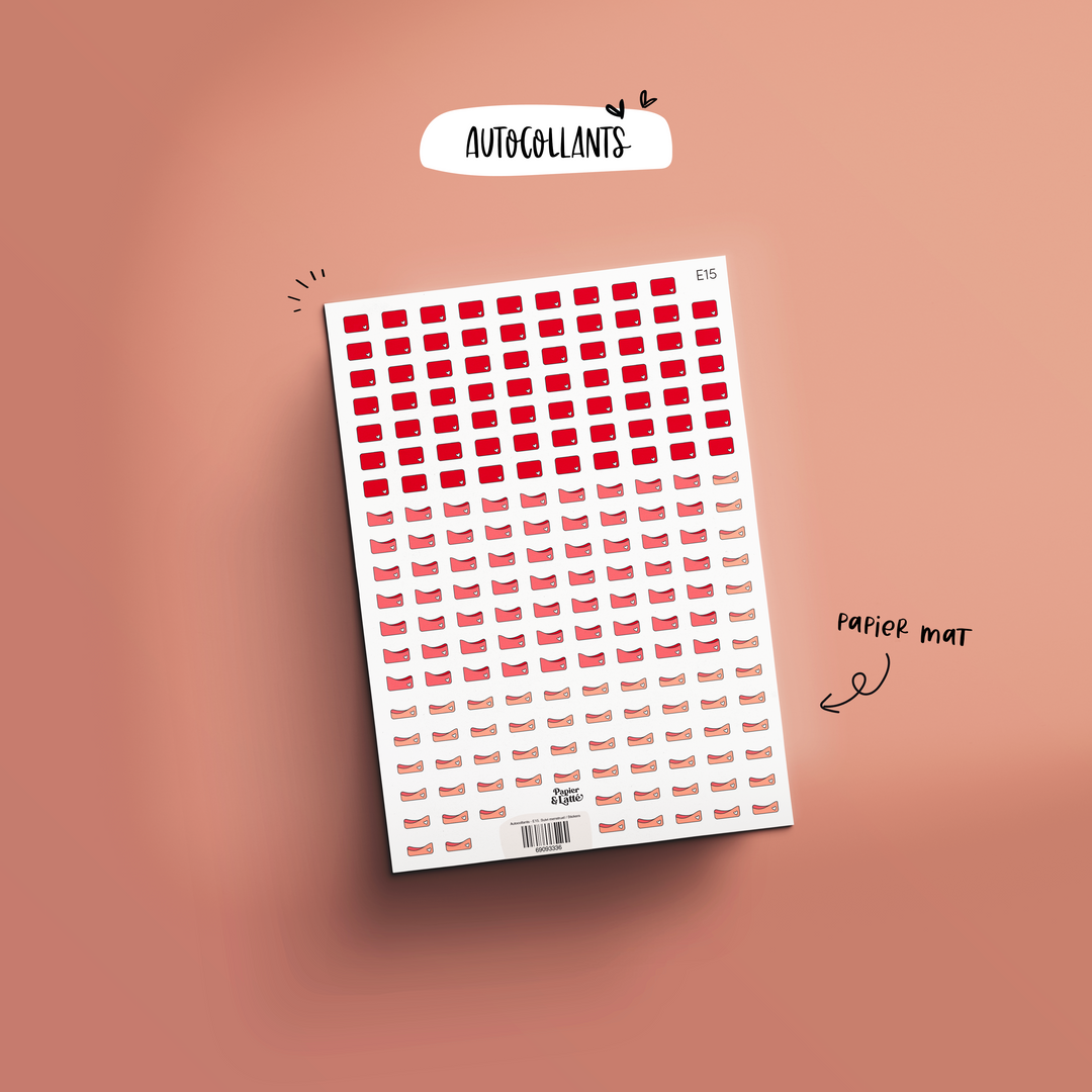 Autocollants - E15. Suivi menstruel / Stickers