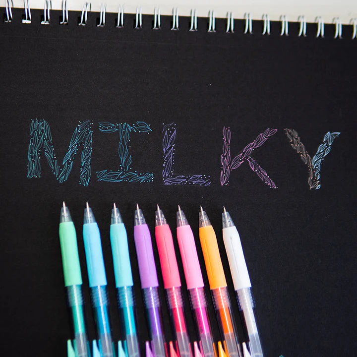 Sarasa clip gel - Couleurs laiteux - Ensemble de 8