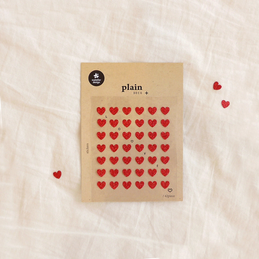 Autocollants - 43 - Plain Deco - Petits Cœurs brillants / Stickers